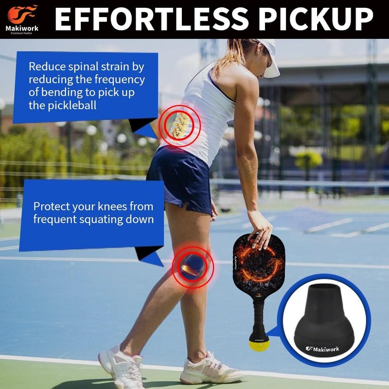 makiwork Pickleball Ball Retriever Silicone Pickleball Grabber and Picker - Image 2